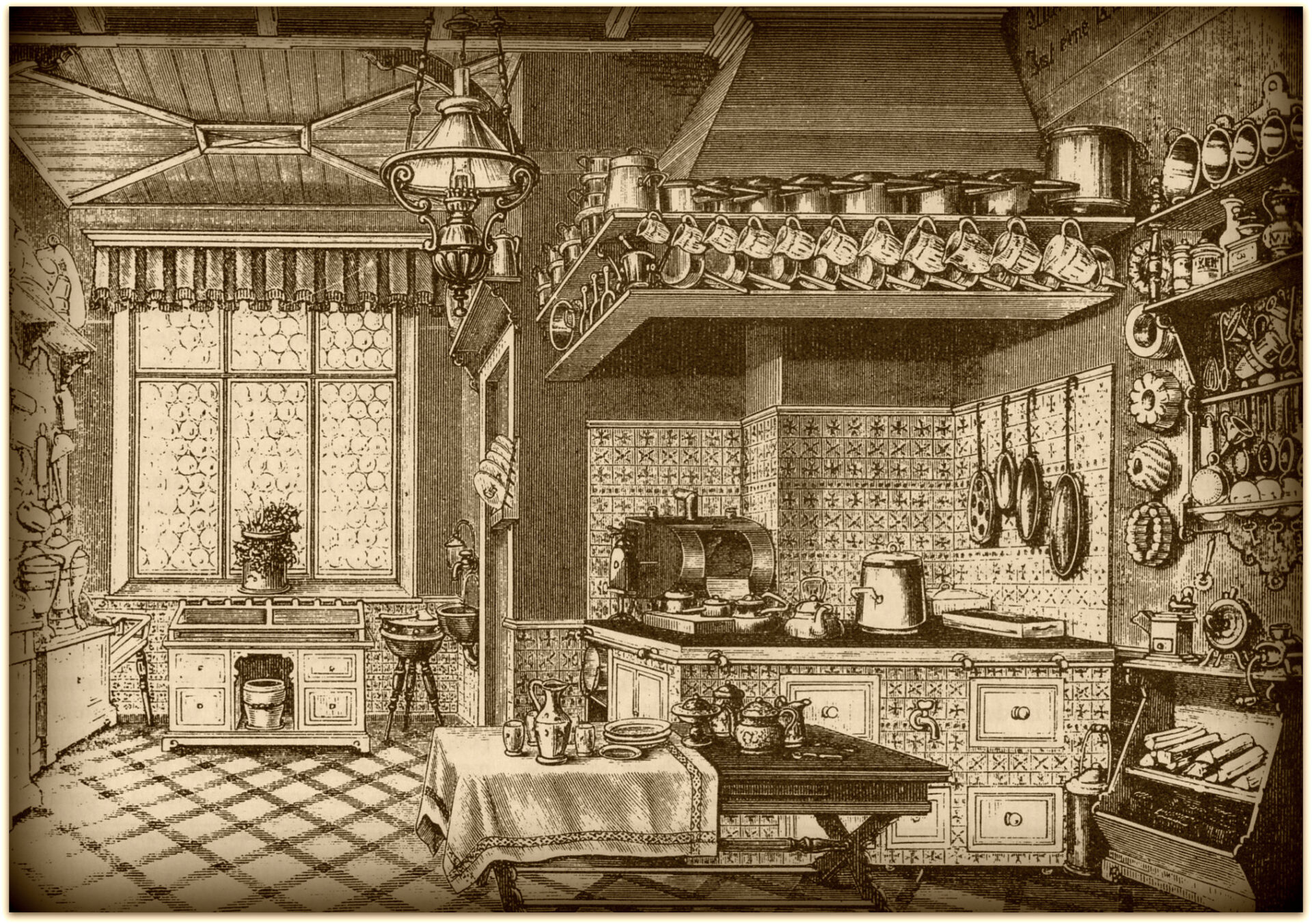 викторианский стиль на кухне