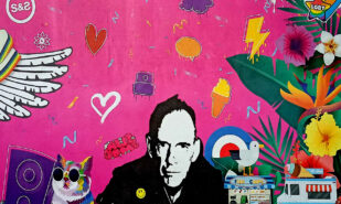 Graffitti of Fatboy Slim on the wall of PRYZM in Brighton. Photo by Elena A. Webb