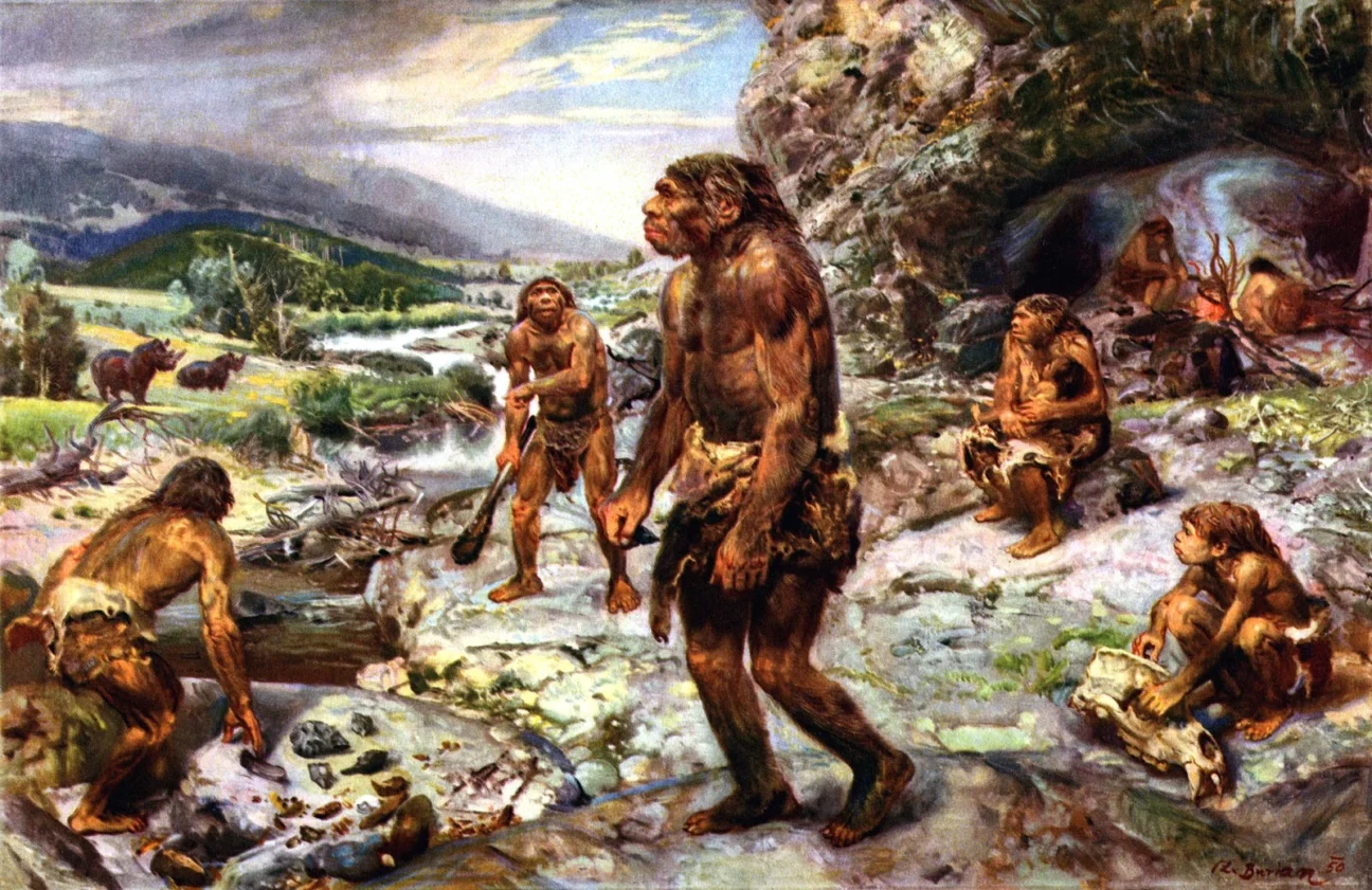 Neanderthals. Image by Zdeněk Burian / WikiMedia Commons