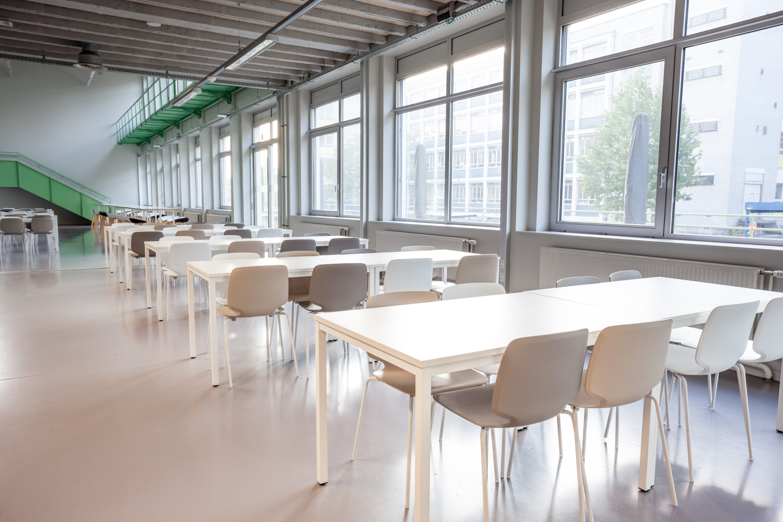 an dining room has an open space for the use of your dishes with table and chairs