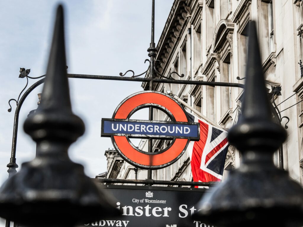 Close-up of a Signage of an Underground
