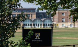 London, United Kingdom St Paul’s & St Paul’s Juniors Private School on a hot summers day.