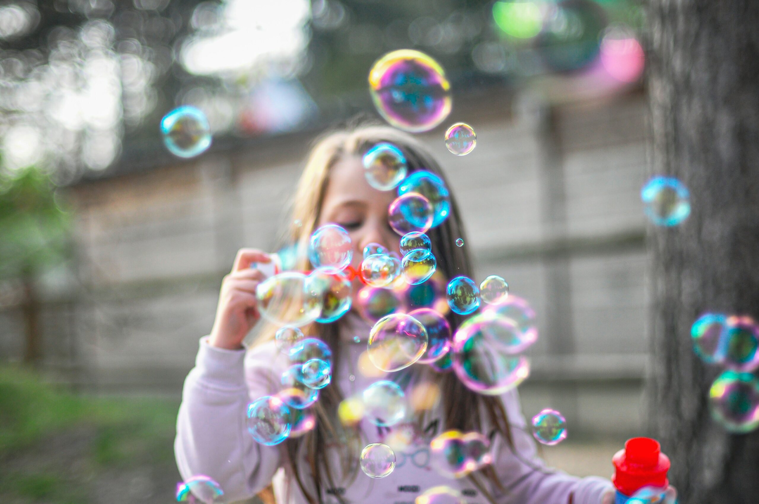 kids bubbles girl human female child kid outdoors bubble play