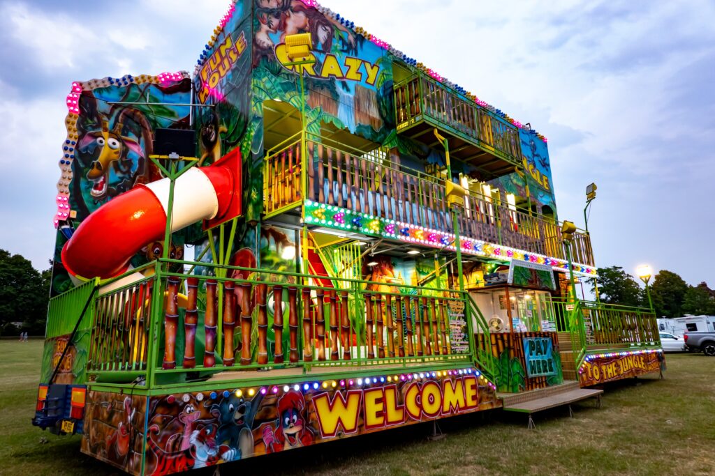 Crazy fun house at a travelling funfair
