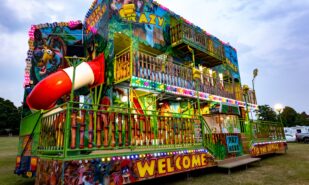 Crazy fun house at a travelling funfair