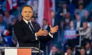 Karol Nawrocki. Candidate for the office of the President of the Republic of Poland in the elections in 2025. Lodz, April 27, 2024, Poland