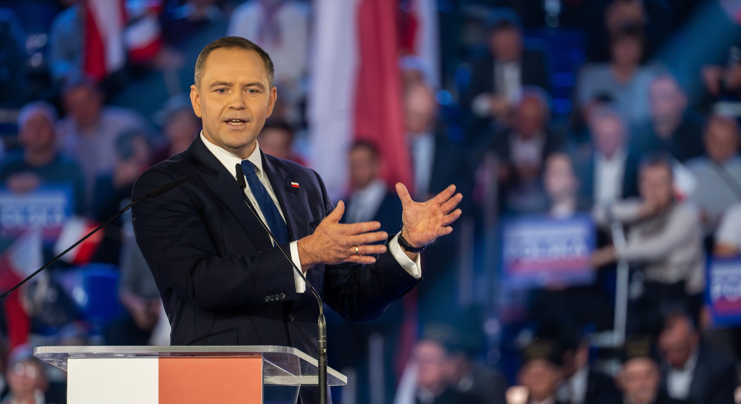 Karol Nawrocki. Candidate for the office of the President of the Republic of Poland in the elections in 2025. Lodz, April 27, 2024, Poland