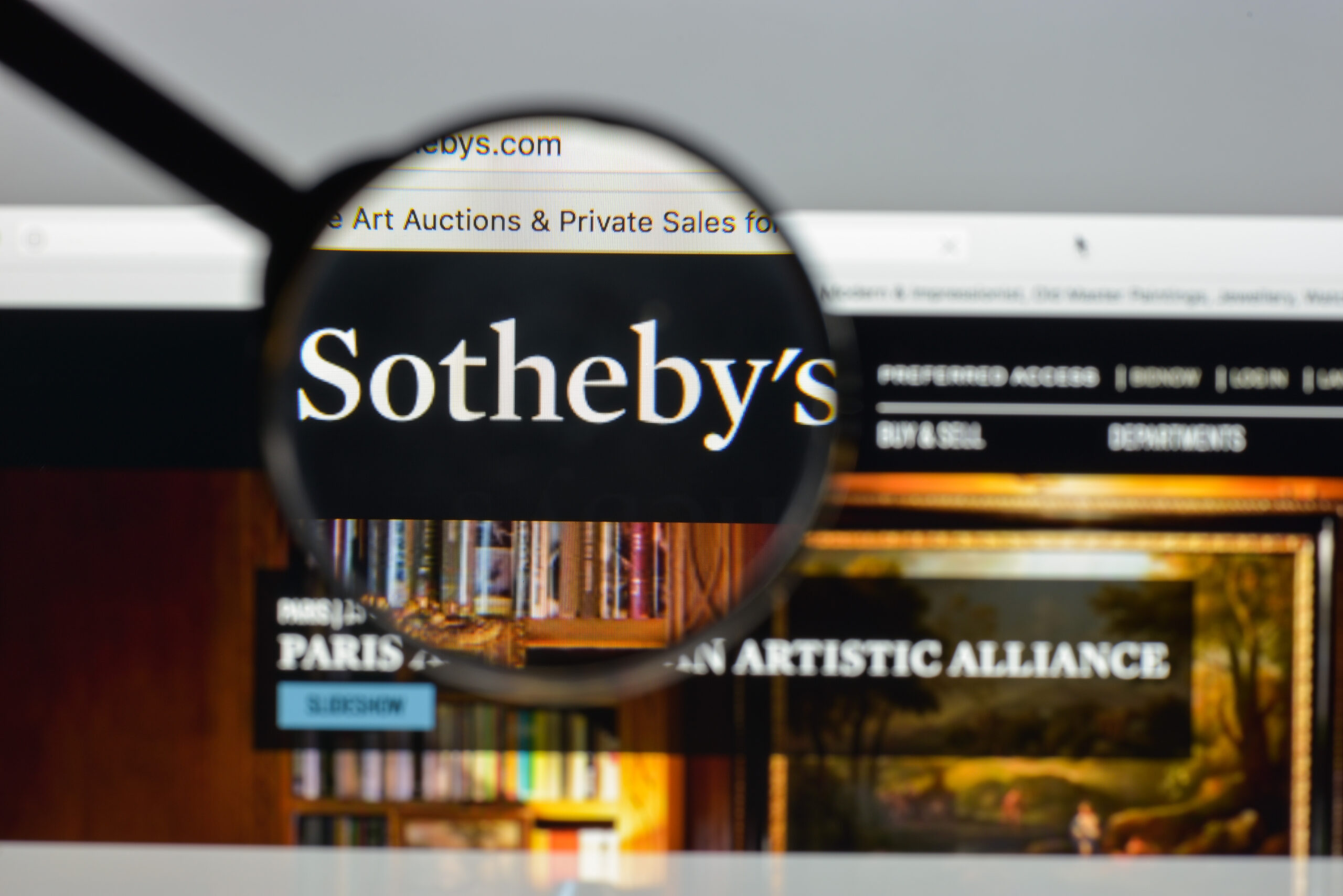 Sotheby's website. It is a British multinational corporation . One of the world's largest brokers of fine and decorative art. Sotheby logo.