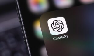 ChatGPT icon mobile app on a screen smartphone iPhone. ChatGPT is an artificial intelligence chatbot developed by OpenAI.