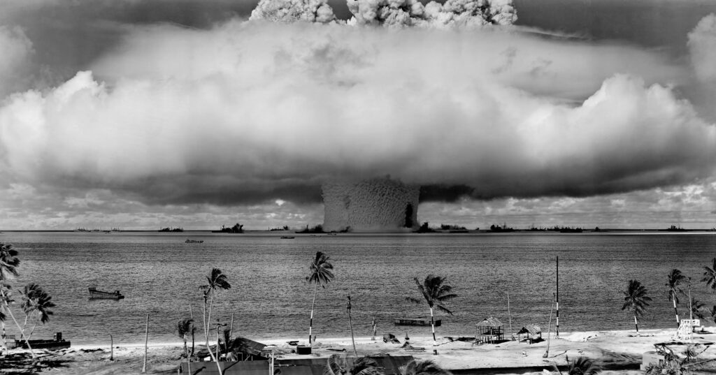 A nuclear bomb explosion