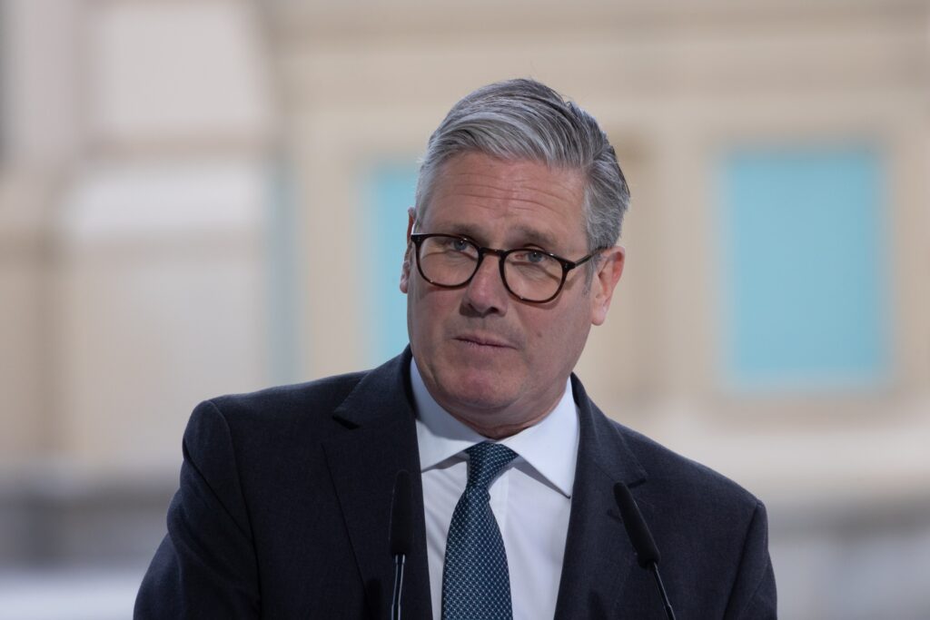 Prime Minister of the United Kingdom Keir Starmer during press conference.