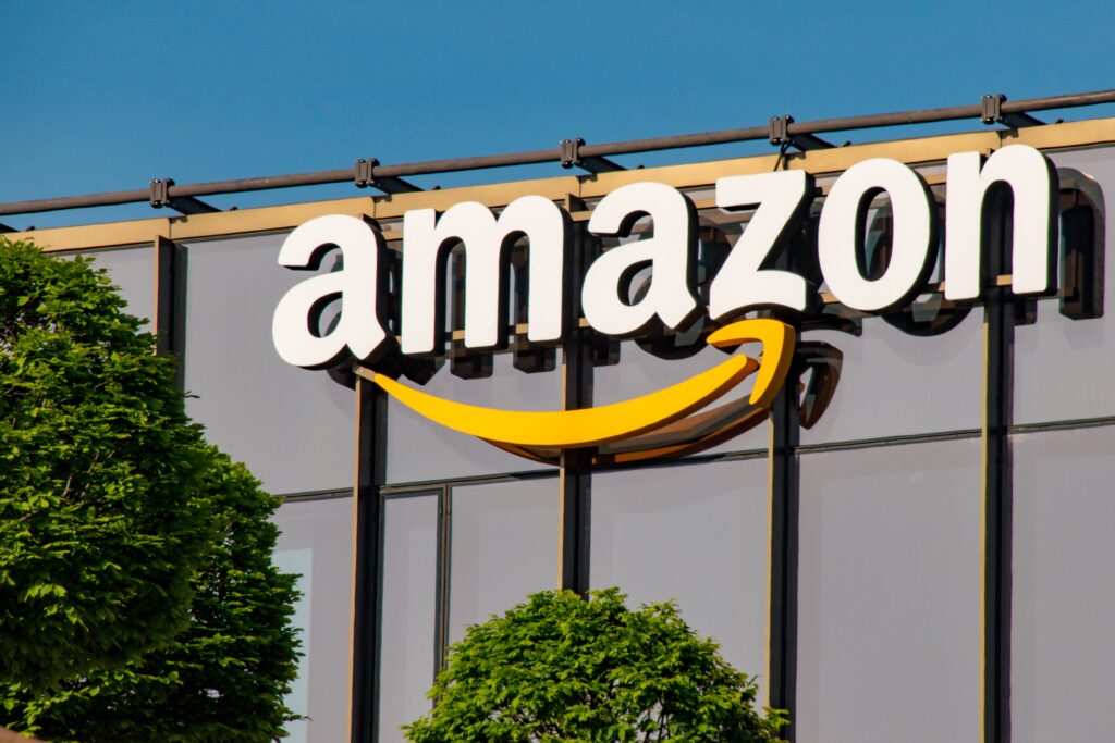 Amazon logo on the office building