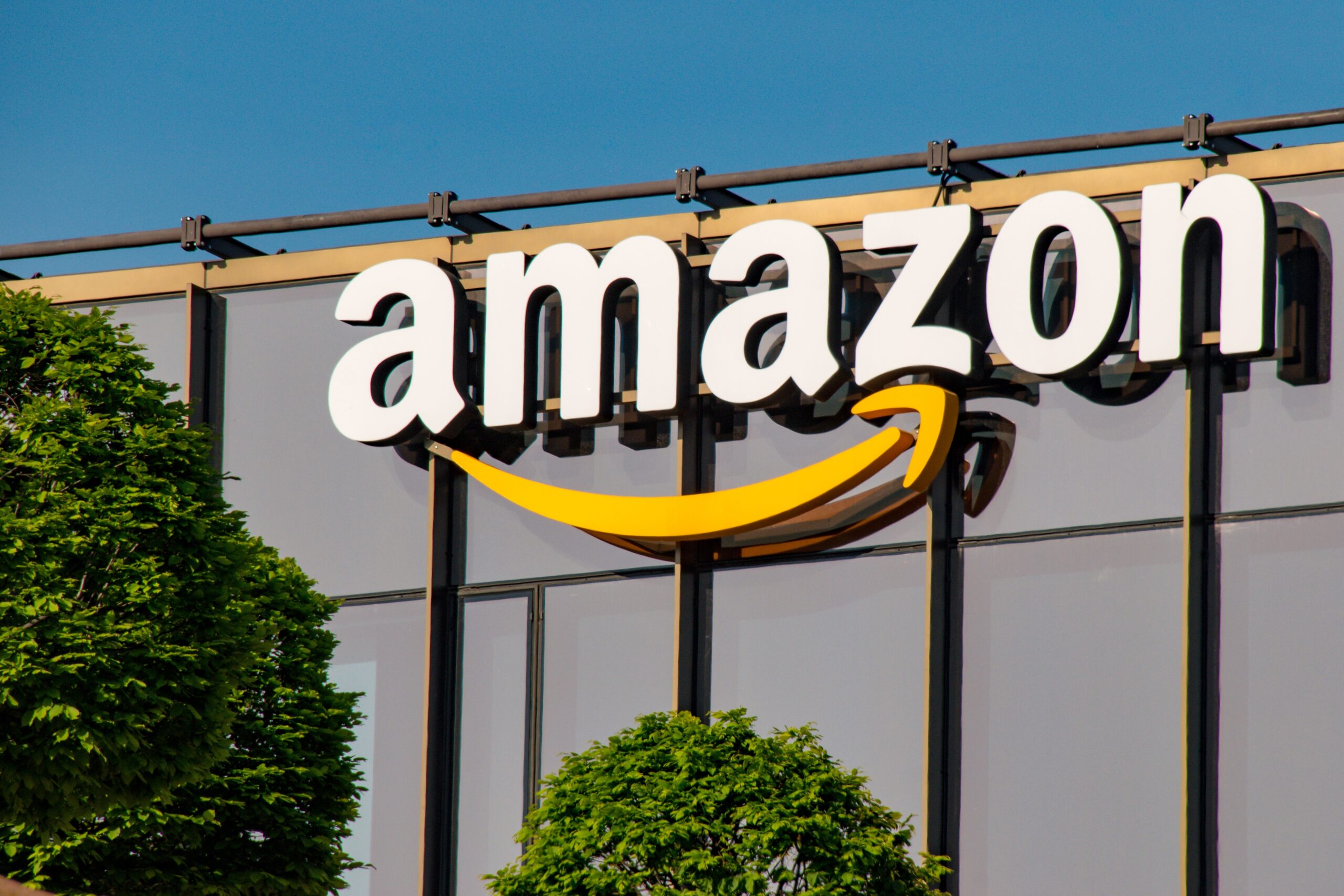 Amazon logo on the office building