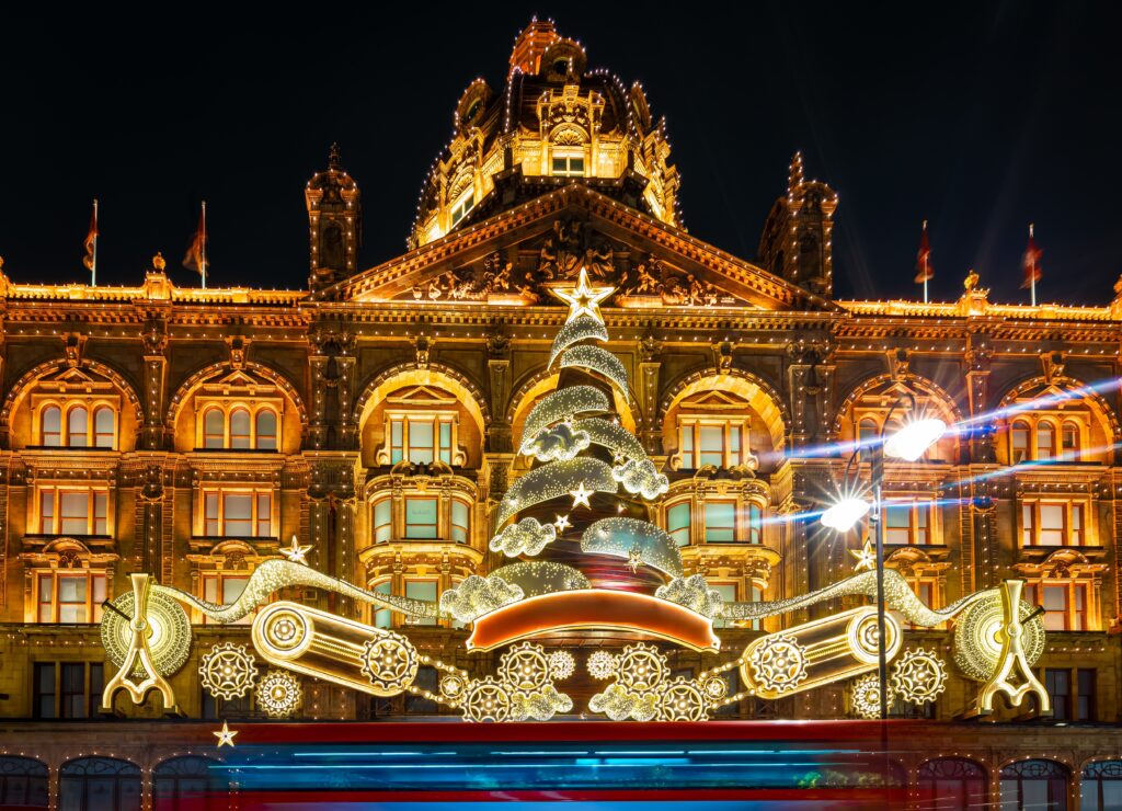 London's Belgravia decorated for Christmas, UK